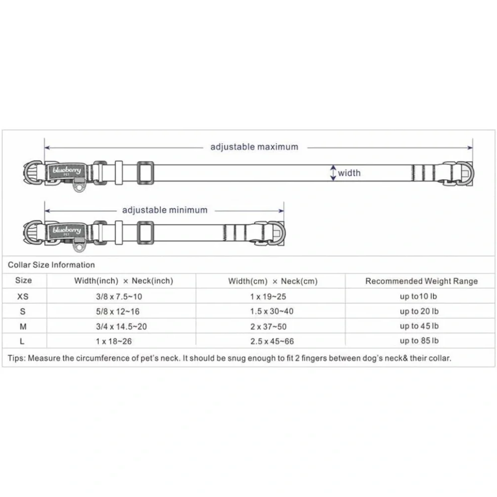 Blueberry Pet 3M Reflective Dog Collars | Adjustable Dog Collar w/Multi-Colored - Picture 10 of 11